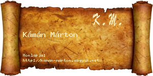 Kámán Márton névjegykártya